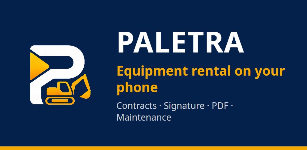 PALETRA · equipment rental on your phone